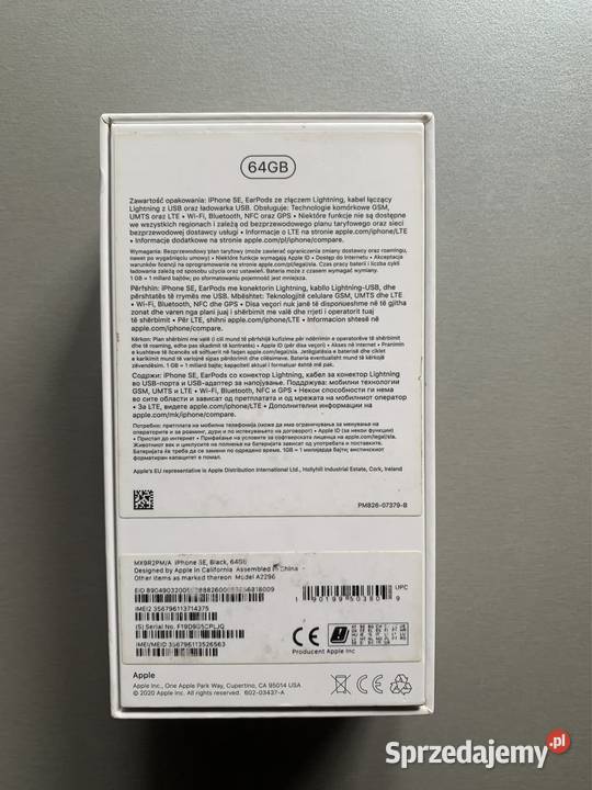 iPhone SE 2 generacji 2020 64GB Czarny Zielona Góra sprzedam