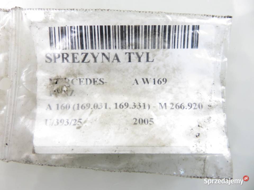 SPRĘŻYNY TYŁ MERCEDES W169 A 160 Części samochodowe