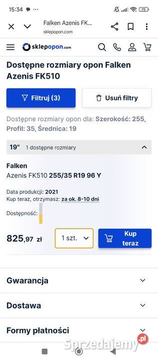 Opony falken 25535r19 dużo bieżnika azenis fk510 Wrocław