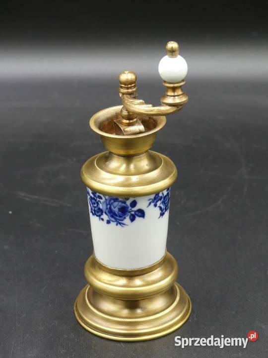 Piękny młynek do pieprzu z różami porcelana Poznań