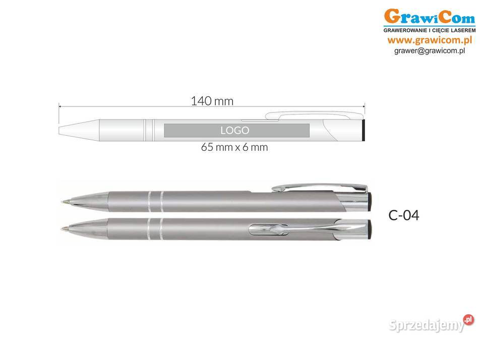 długopisy metalowe cosmo z grawerem 100 srebrny Leżajsk