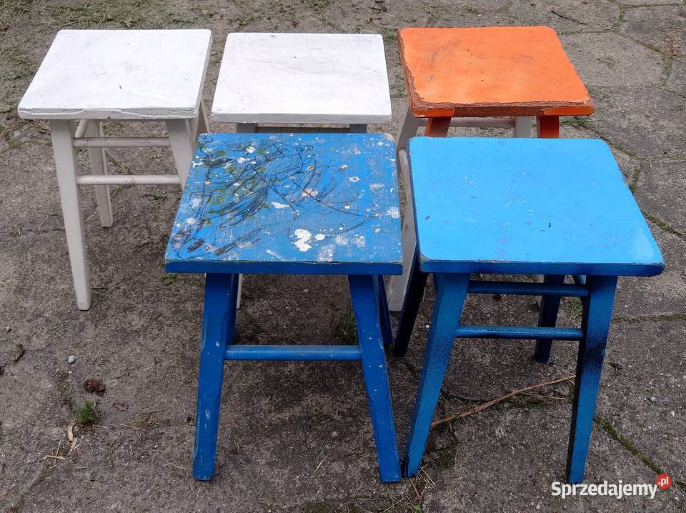 Taboret drewniany Stołek Krzesełko Kuchenny Gostyń