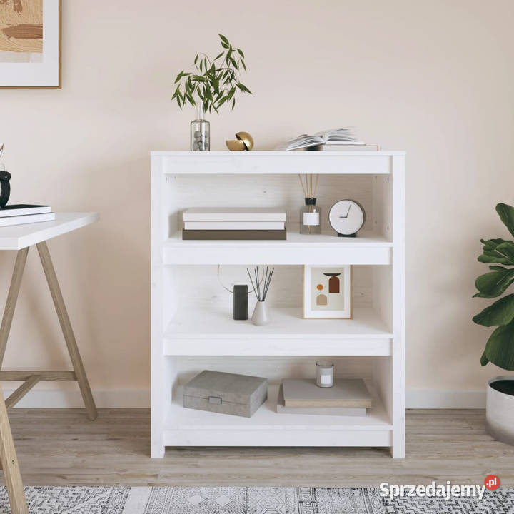Regał na książki biały 80x35x97 lite drewno mazowieckie Warszawa