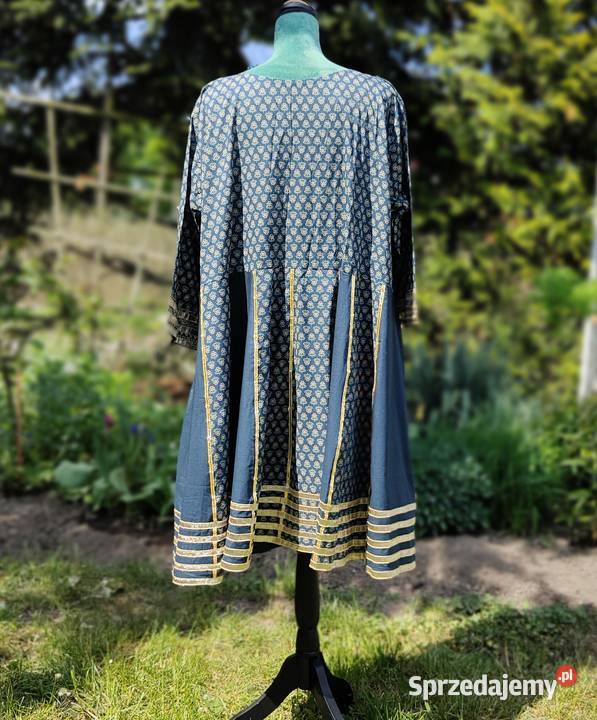 Orientalna tunika boho bawełna złote detale 5XL Rozmiar 50 Szczecin