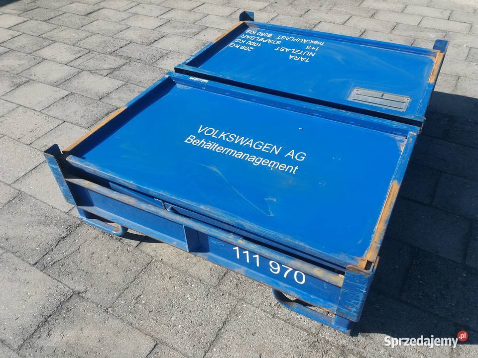 skrzynia metalowa duża mocna składana 16x12x085