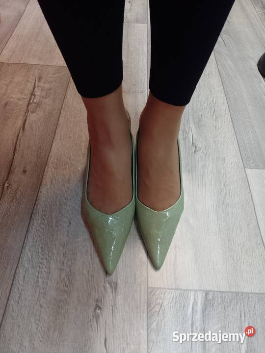 4041 Zielone ołówkowe Czółenka wieczorowe z sprzedam