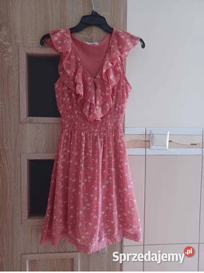 NOWA Śliczna koralowa sukienka damska Hajnówka