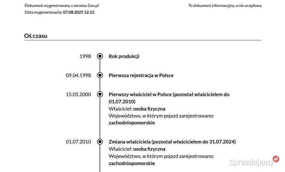 Sprzedam Toyota Corolla niski przebieg 105 500 Szczecin