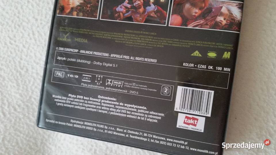 Film ARTUR I MINIMKI 2006 DVD VIDEO Puławy