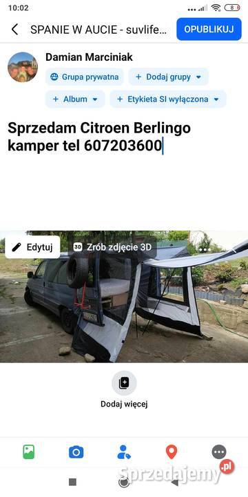 Citroen Berlingo kamper Lubin