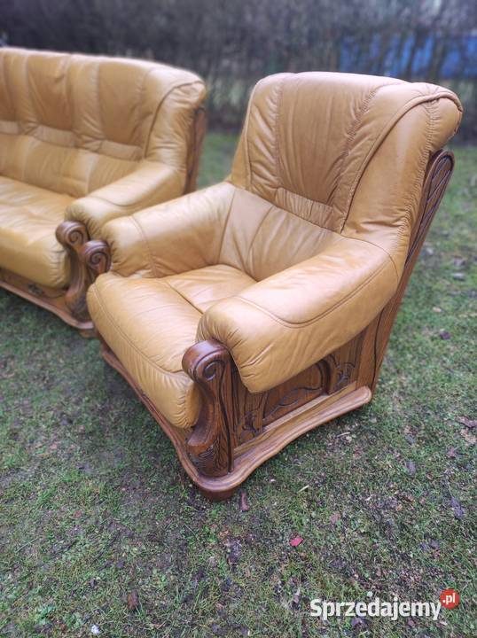 Komplet wypoczynkowy skórzany Łagiewniki