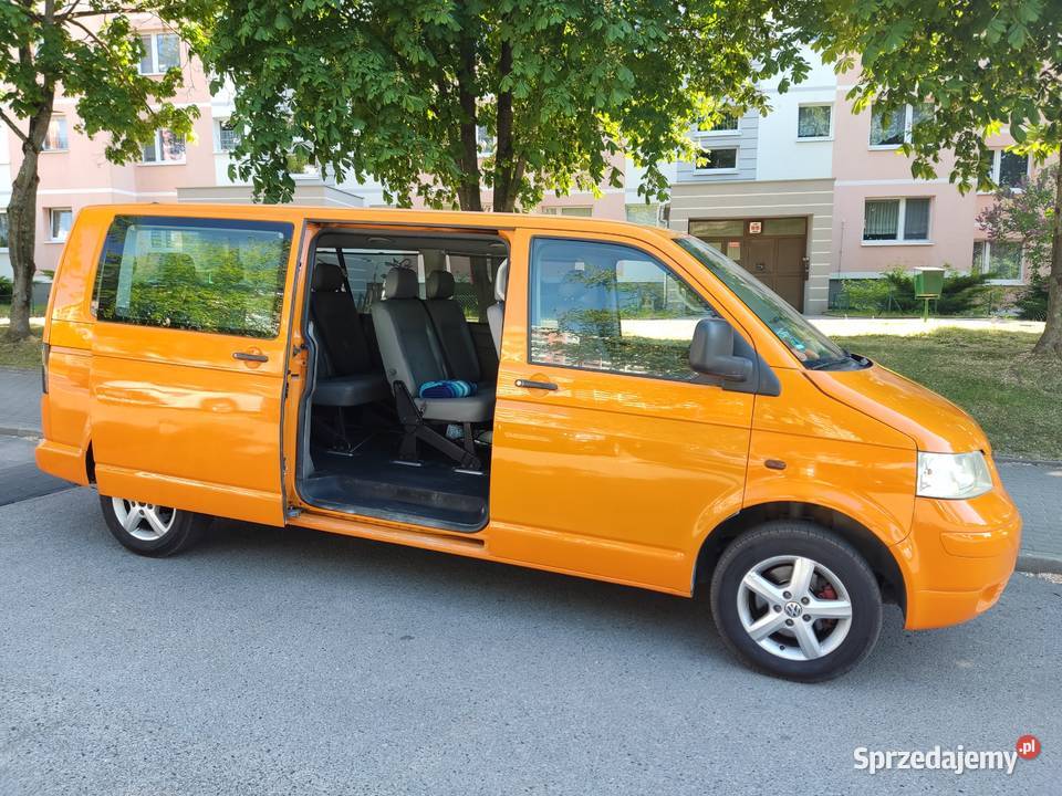 Long VW T5 r2007 poj 19tdi 9osob3 rzędy siedzeń manualna Elbląg