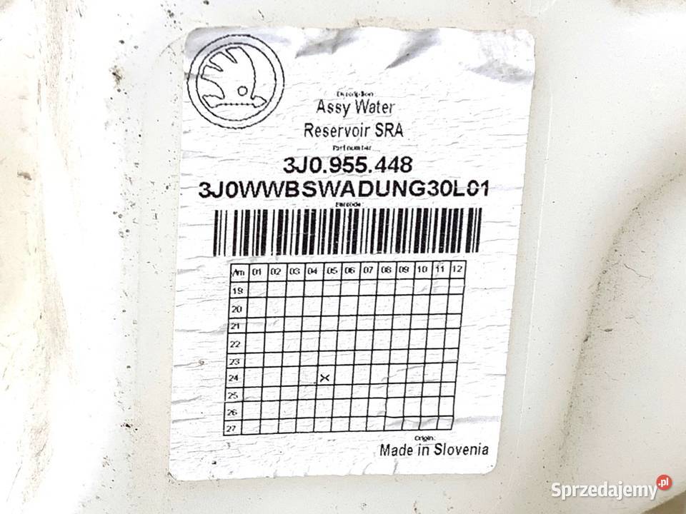 ZBIORNIK SPRYSKIWACZY SKODA 20 TSI Hatchback 20