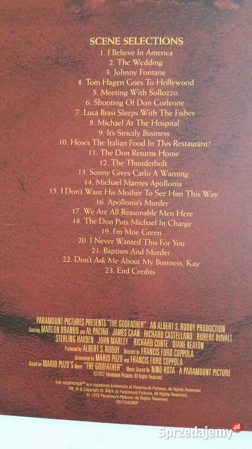Film THE GODFATHER 19722004 dvd video LIMITED Puławy