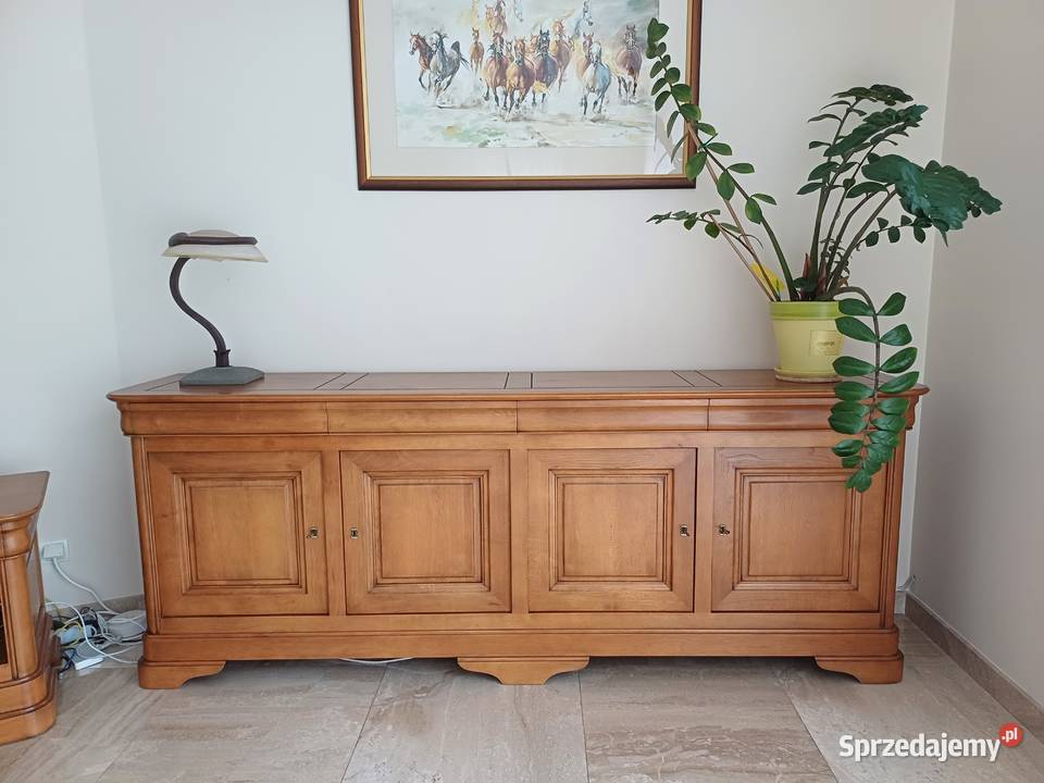 Rustykalny dębowy kredens 4drzwiowy z 4 90cm Dom i Ogród Gdańsk