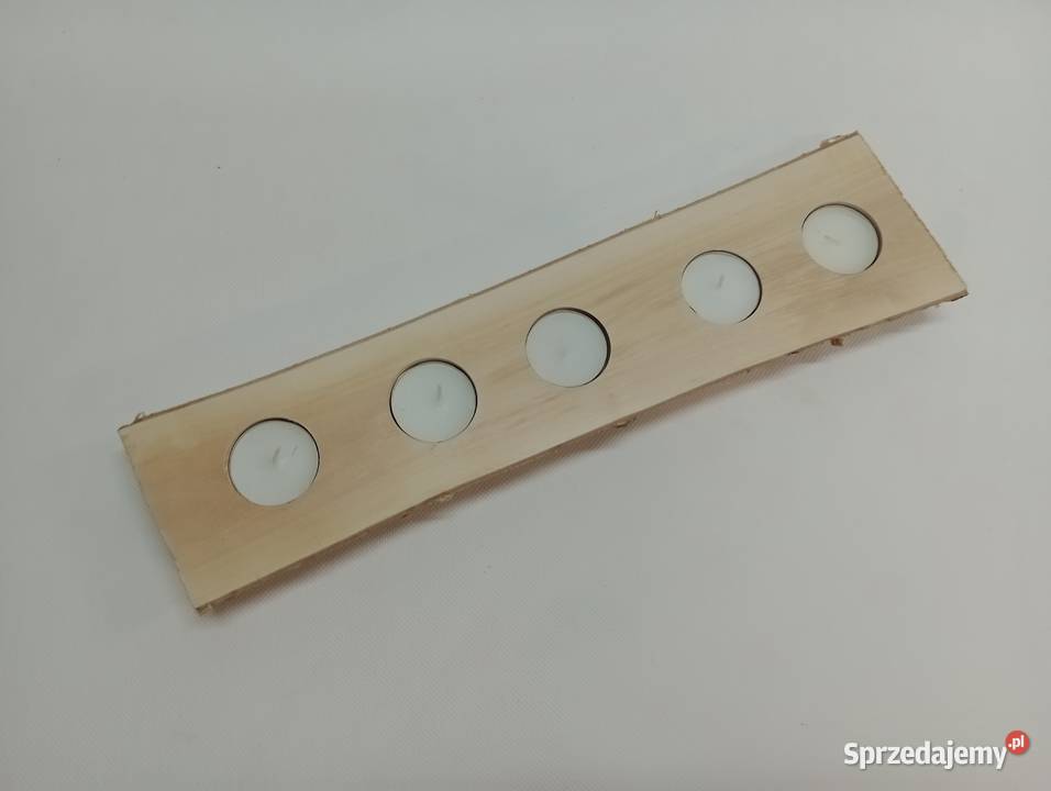 ŚWIECZNIK Z BRZOZY DREWNIANY ŚWIECZNIK TEALIGHT Żagań sprzedam