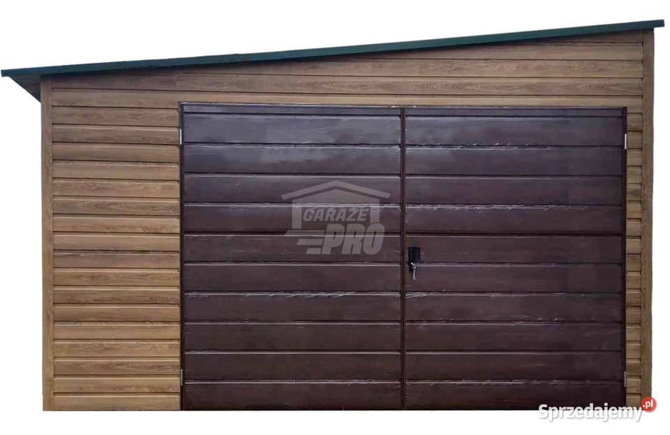 Garaż blaszany 4x7m Brama dwuskrzydłowa okno Sanok