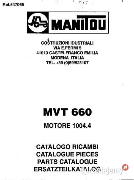 Manitou MVT930 MVT730 MVT1230 MVT670 katalog