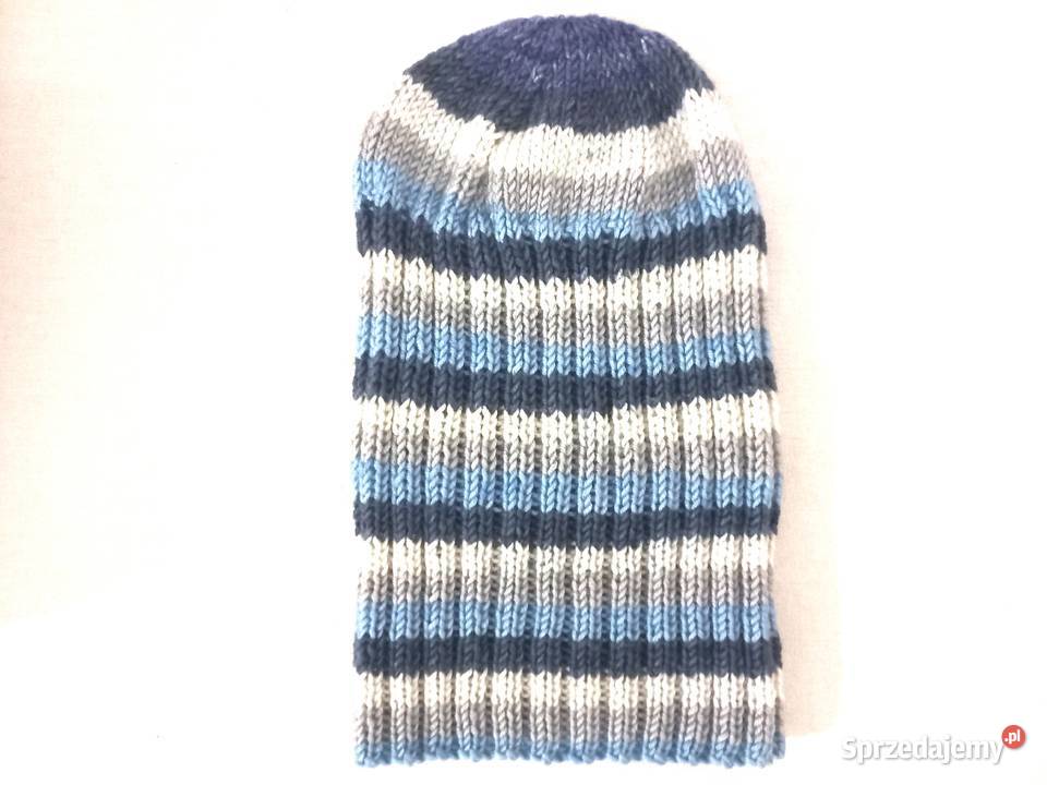 Czapka paski Niebieska r LXXL Unisex NOWA podlaskie Białystok
