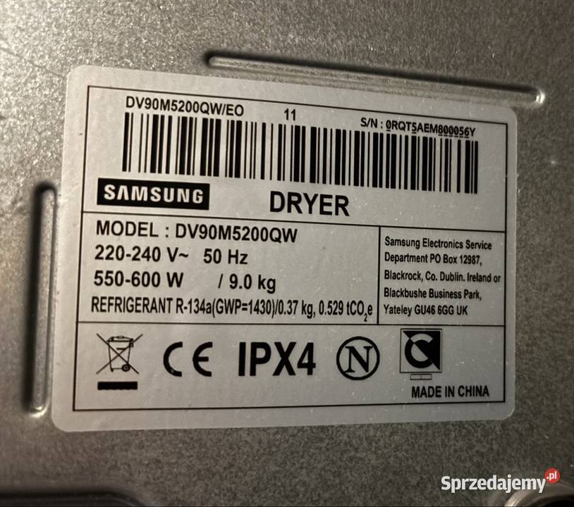 Części z suszarki Samsung sprzedam