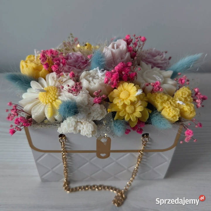 Candle flowe box świece sojowe beżowy warmińsko-mazurskie Olsztyn sprzedam