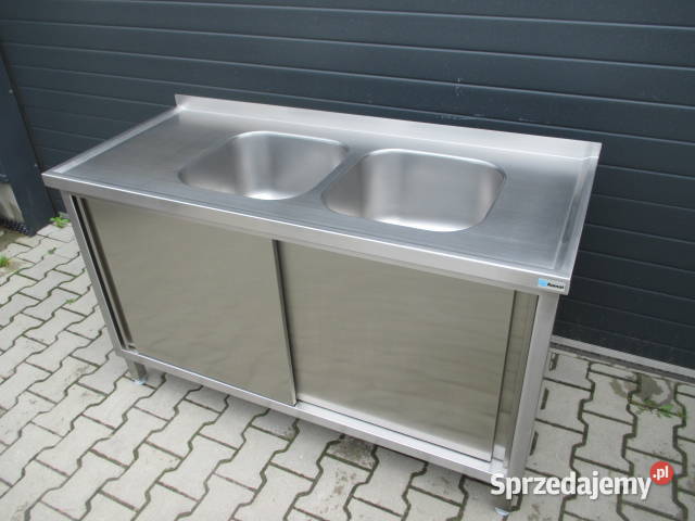 Zlew Gastronomiczny 2 Komorowy Drzwi Suwane