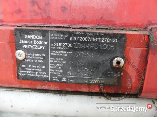 Przyczepa gastronomiczna KEBAB RANDOB BODNAR gastronomiczne Magnice