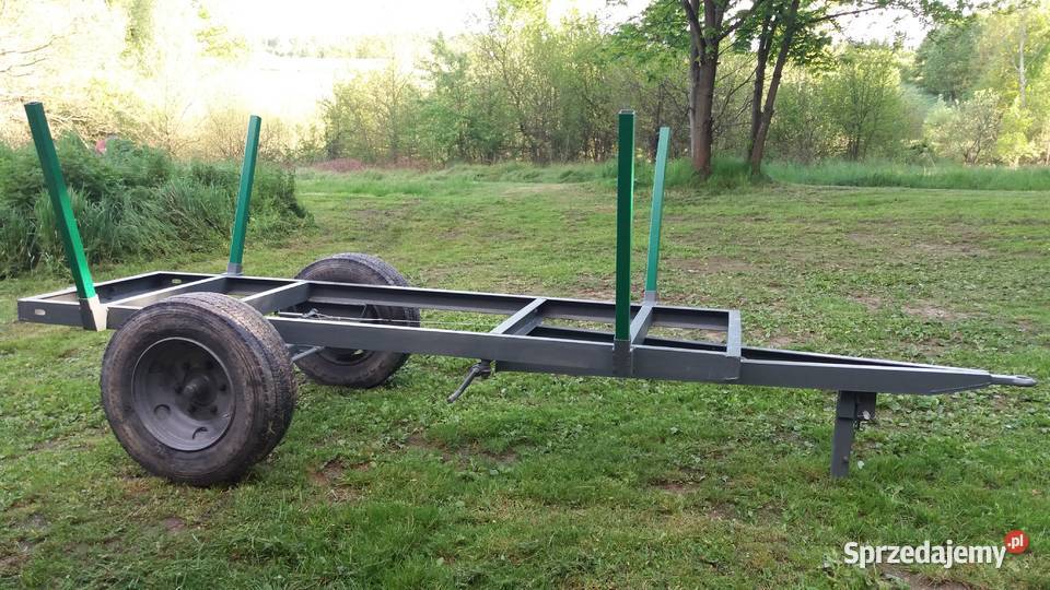 Przyczepa jednoosiowa dwukołówka na drewno do