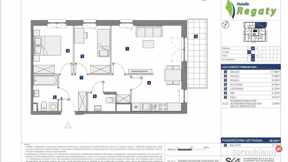 Mieszkanie 66 m2 z dwa miejscami komórka Warszawa