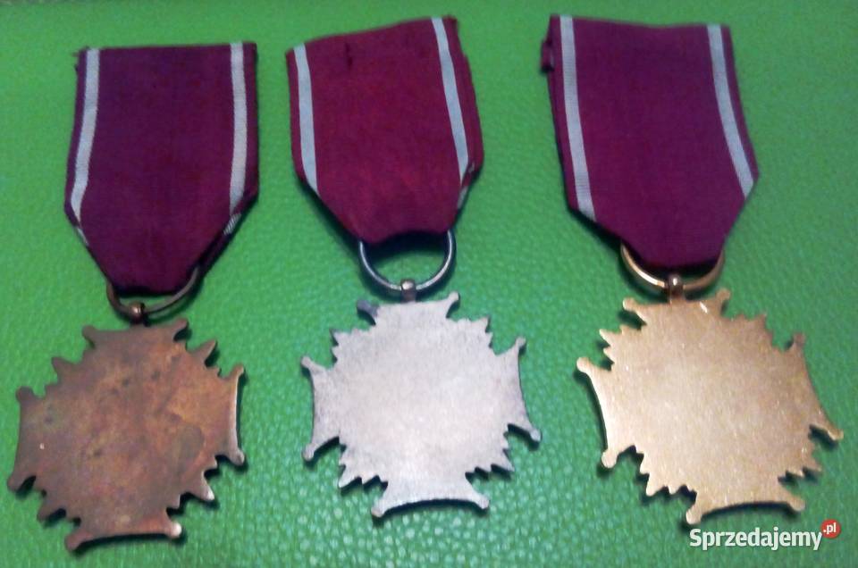 3 x Medal ZŁOTY SREBRNY BRĄZOWY Krzyż Zasługi Numizmatyka Sosnowiec