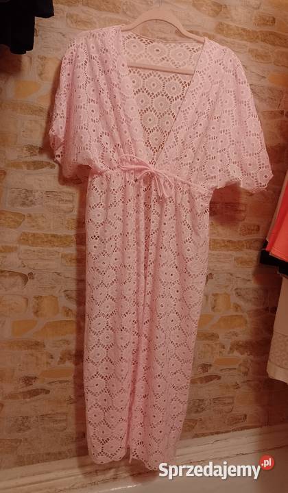 42XL Life BeachDługa różowa ażurowa narzutka Kraków