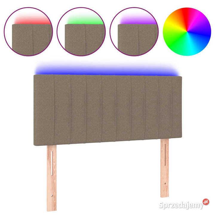 Zagłówek do łóżka z LED taupe 80x5x7888 tkanina mazowieckie Warszawa sprzedam