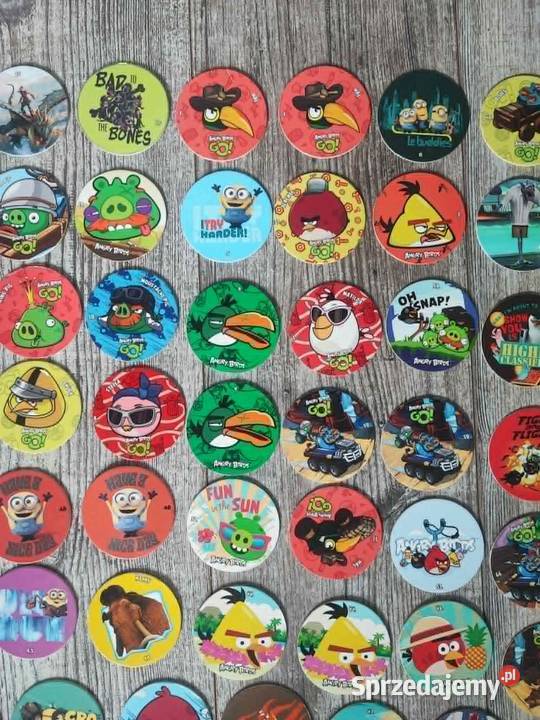 Zestaw 84 krążków tazos żetony Angry Birds Leżajsk