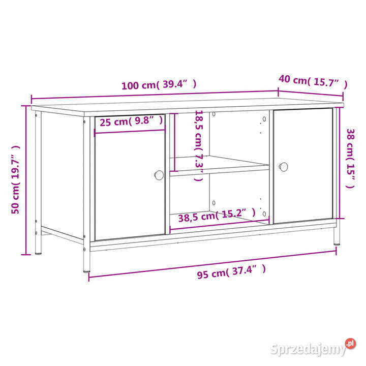 Szafka pod telewizor szary dąb sonoma 100x40x50 Warszawa