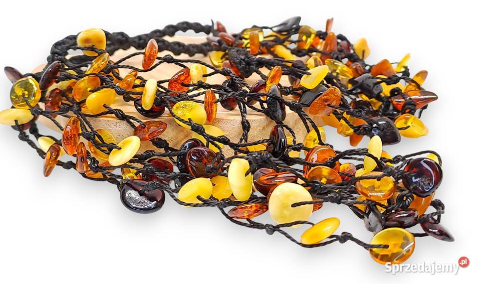 Komplet korale i bransoletka z BURSZTYNU mazowieckie Warszawa