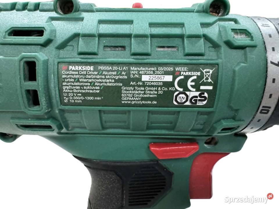 Wkrętarka Parkside 20 V PSBSA 20Li A1 warmińsko-mazurskie Elbląg