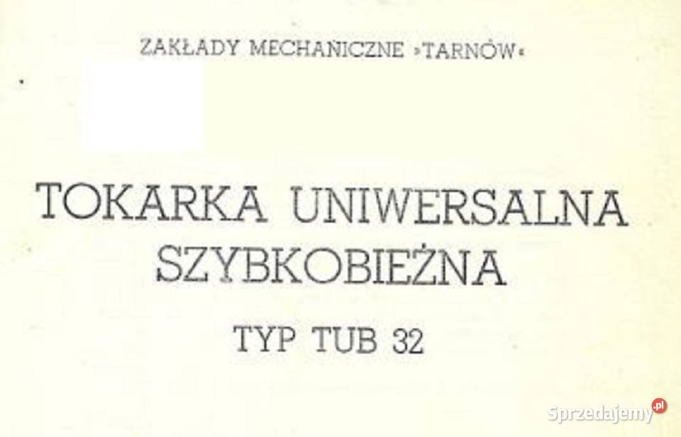 Tokarki TUB 32 TUE 35 instrukcja DTR wysyłka