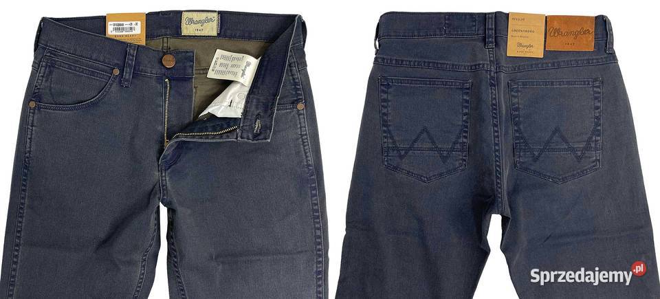 Spodnie męskie Wrangler Greensboro Navy Washed Rozmiar S warmińsko-mazurskie Pisz