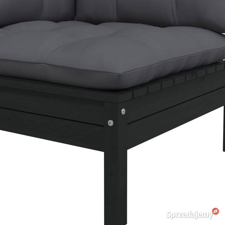 2osobowa sofa ogrodowa z poduszkami czarna Warszawa