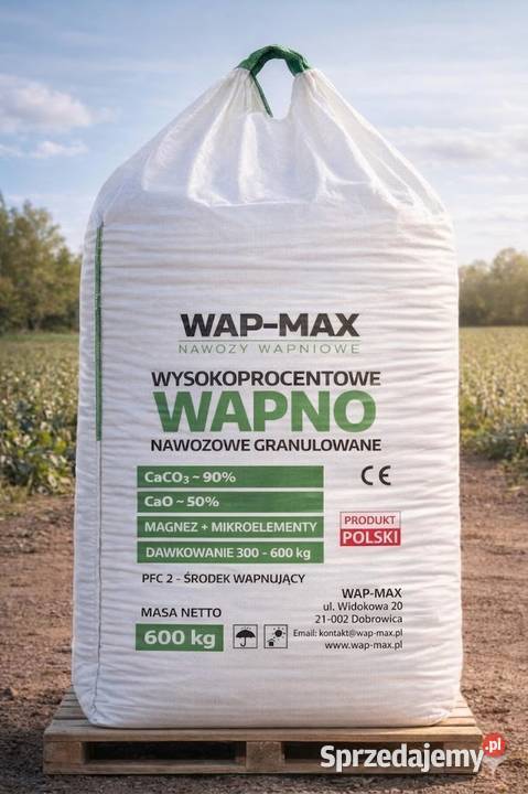 Wysokoprocentowe Wapno Nawozowe GRANULOWANE WAP Lublin