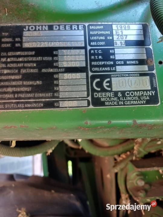 John Deere 2264 6m typ hedera 820 nieuszkodzony Śrem sprzedam