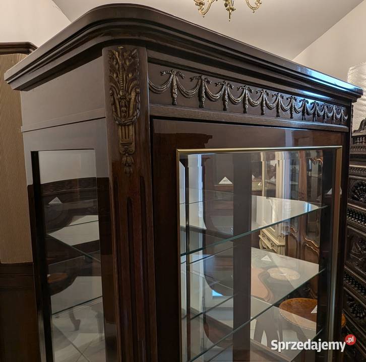 Wspaniała witrynaserwantka empire intarsjesklep śląskie Dąbrowa Górnicza