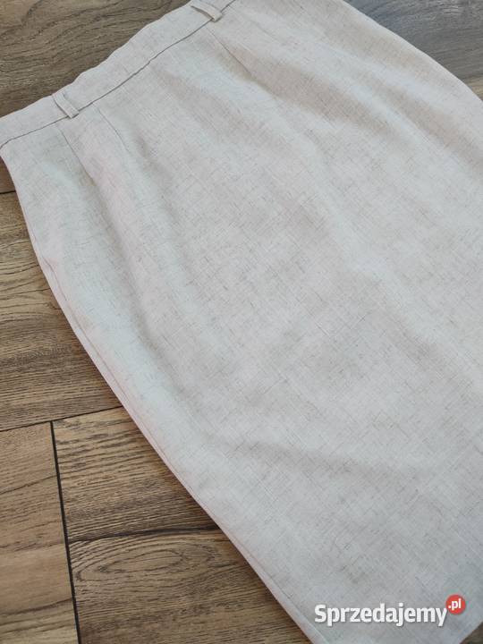 Lniana spódnica Ołówkowa Jessica Reid Vintage 38 Jasło