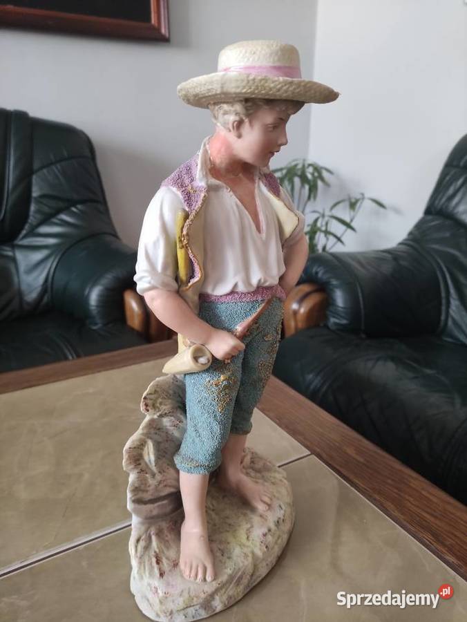 Antyczna figurka Gebrder Heubach niemiecka Porcelana i szkło lubelskie Janów Lubelski