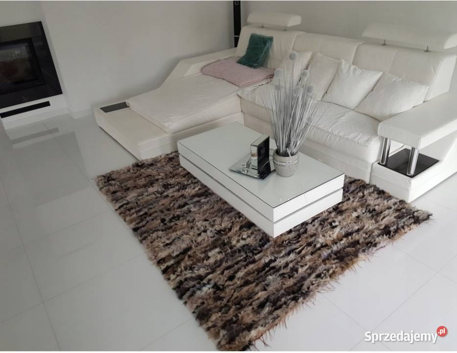 Dywan narzuta z Toscana lisa i jenota ręcznie małopolskie Zakopane