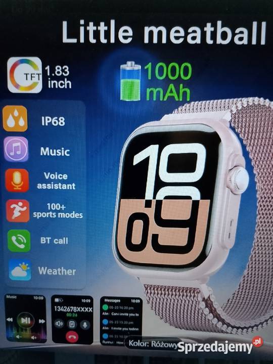 Smartwatch Fitness Tracker złoty z akumulatorem