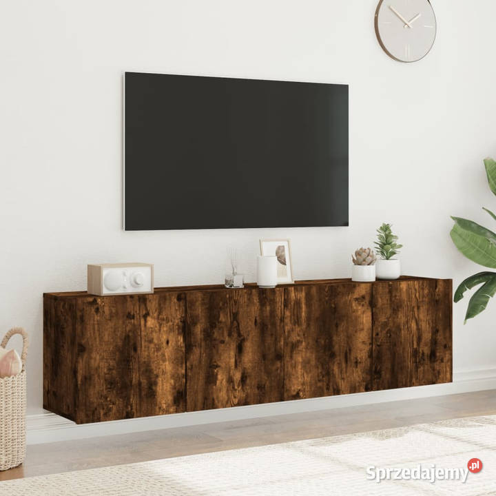 Ścienne szafki TV 2 przydymiony dąb 80x30x41 Warszawa