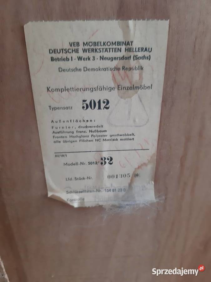 Segment Biblioteka z komodą vintage PRL na Oświęcim