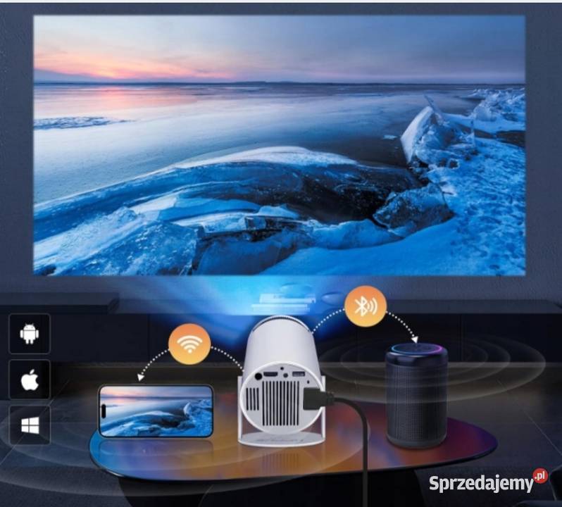 Projektor rzutnik ANDROID TV WIFI 4K przenośny Komputery i Akcesoria Mikołów