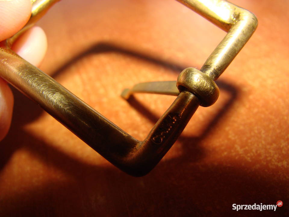 SOLID BRASS stara mosiężna klamra paska Pruszcz Gdański